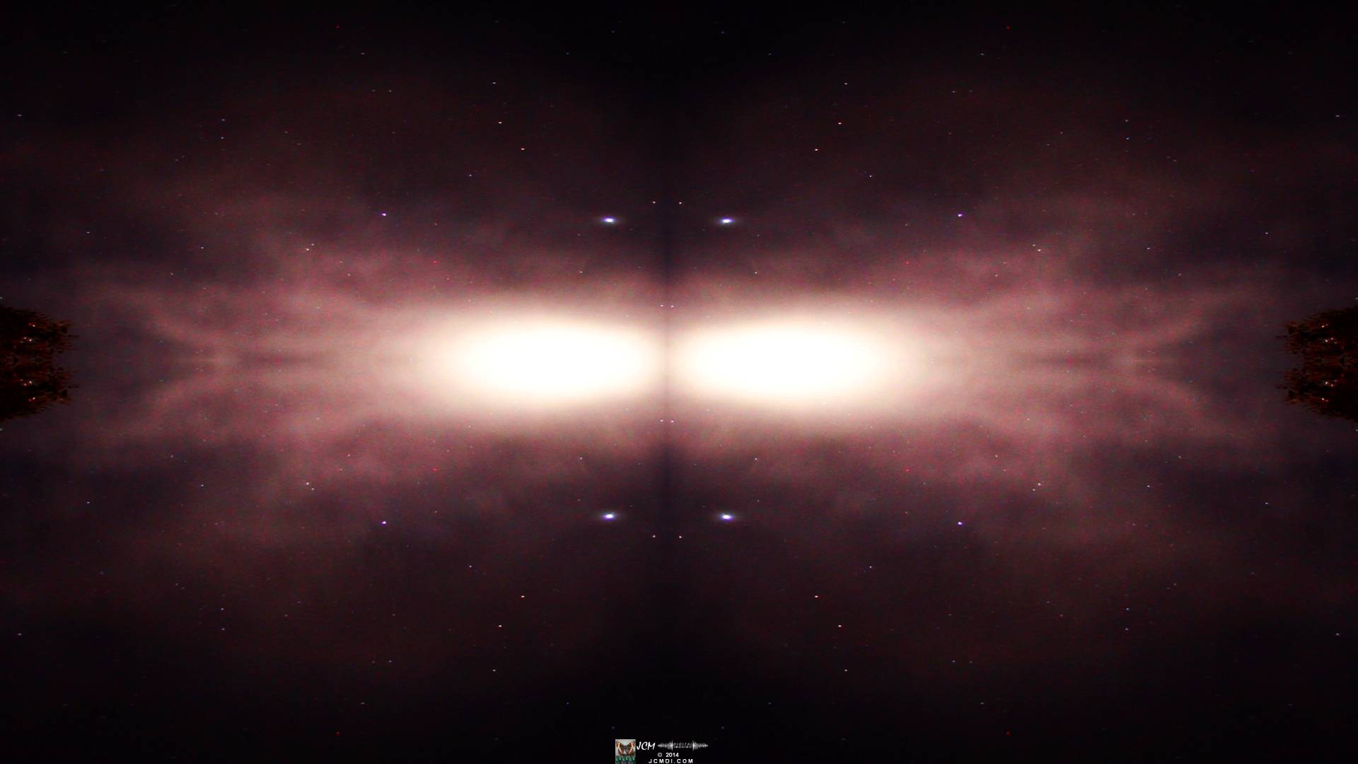 Quadroscopic Artwork made from an image of the night sky